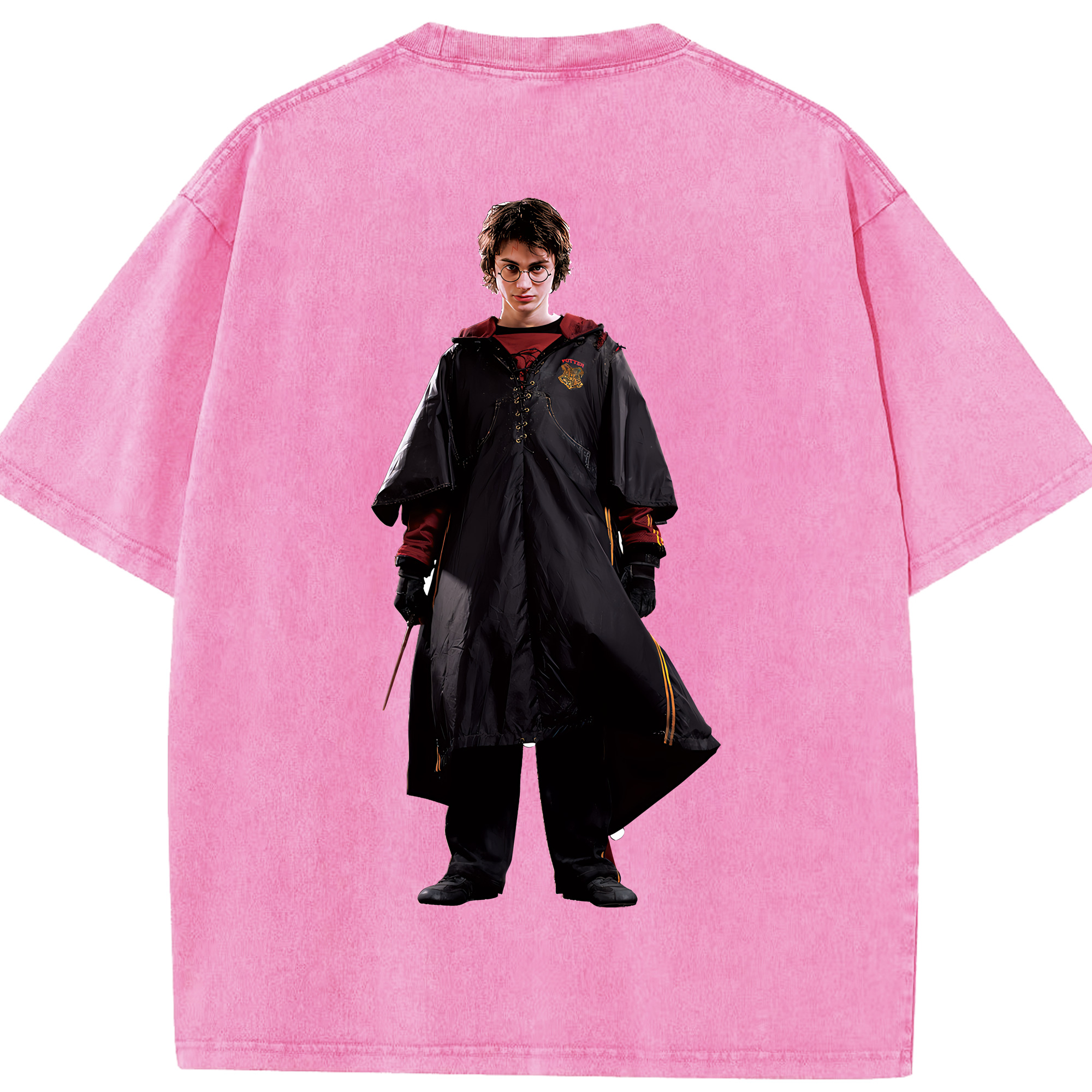 （画像用） Harry Potter ハリー・ポッターシリーズ 綿100% ヴィンテージ風 半袖Tシャツ（背面プリント）
